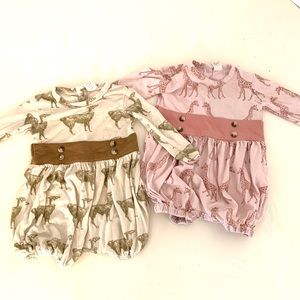 6-12 month Kate Quinn organic bubble rompers